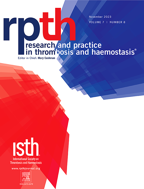 Go to journal home page - Research and Practice in Thrombosis and Haemostasis